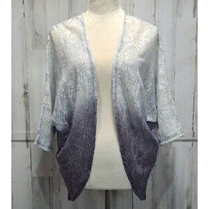 NWT Daytrip Buckle Ombre Lace Open Front Cardigan Womens Sz S Coquette Academia
